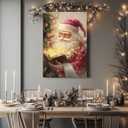 GSPQAZ Santa Claus Reading Christmas Wall Art - Magical Holiday Canvas Print for Festive Vintage Decor 16x24inch-Unframed (5)