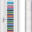 DKHDBD Vinyl Roll Holder with 60 Compartments and Keeper Door Hooks Strap, Clear Organizers Wall Mount for Home Craft Closet (Grey)