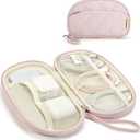 BAGSMART Cord Organizer Travel Cable Bag, Compact Tech Electronic Organizer Travel Case, Essentials for Charger, Cable, Phone, Flash drive - Pink (Single Layer Pink)