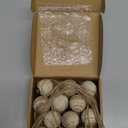 Hiboom 12 Pcs 1.6 Inch Rustic Vintage Christmas Ornaments Balls Mini Neutral Christmas Ball Decorative Textured Distressed Ornaments Rustic Farmhouse Tree Hanging Decor for Holiday Party Favor