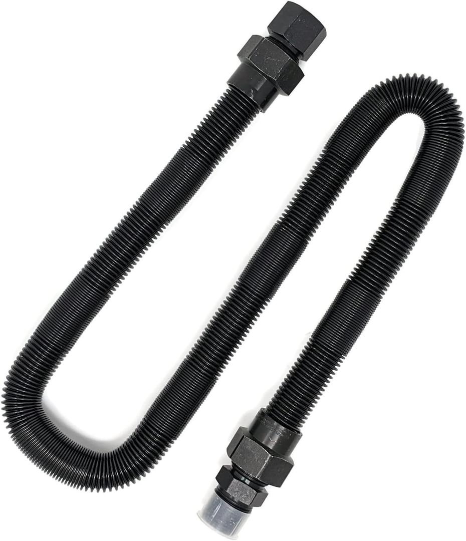 Midwest Hearth 3/4" Whistle Free Gas Flex Line for Fire Pit - Black (36" Long)