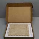 Denique Natural Travertine Tray with Scalloped Edge, 10.8x8 Rectangle Vanity Tray for Bathroom Kitchen Countertop, Beige Decorative Stone Storage Tray for Dresser Home Decor