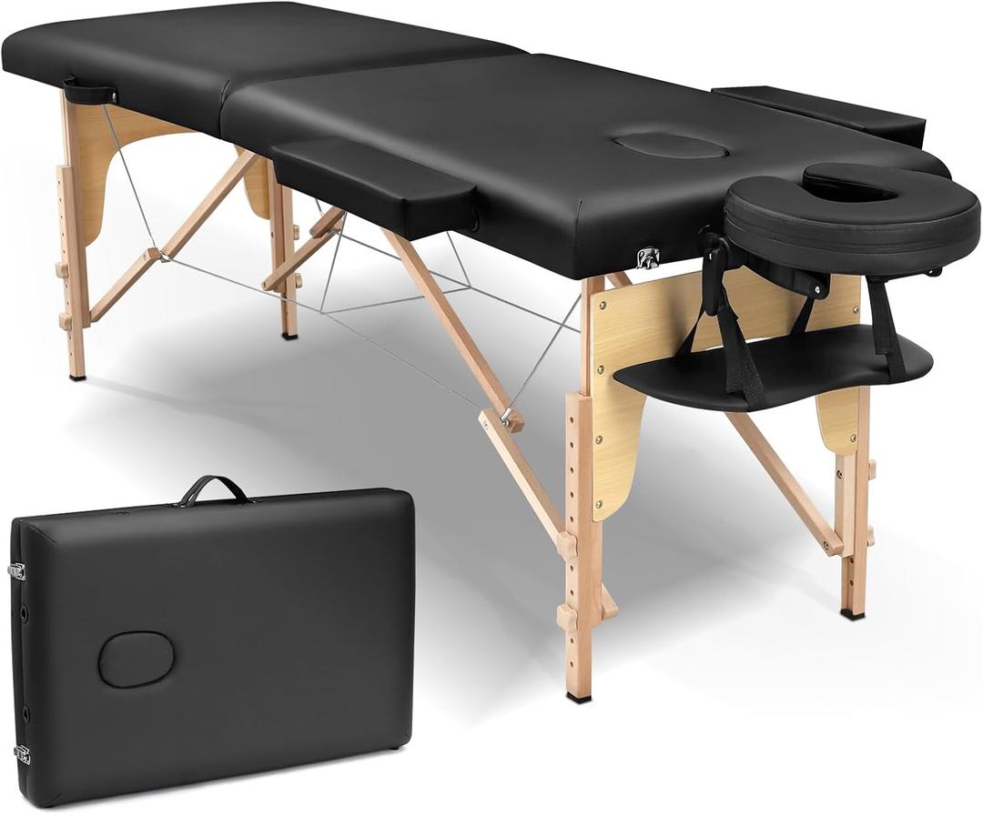 Massage Table Portable Lash Bed: Folding Physical Therapy Table - Professional Spa Bed for Home - Black
