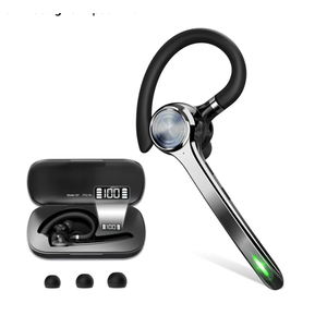 HEIBAS Bluetooth Headset, Wireless Bluetooth Earpiece with 500mAh Charging Case 72 Hours Talking Time Built-in Microphone for iOS Android Cell Phone, V5.1 Hand-Free Headphones for Trucker, Office
