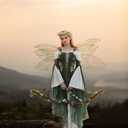 daizbella Renaissance Costume Women Ren Faire Dress Outer Garment Elf Costume for Women(Underskirt Not Included) (Green, L)