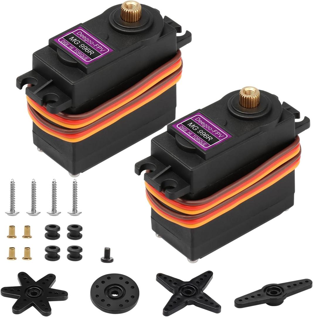 Deegoo-FPV [2-Pack] MG996R 55g Metal Gear Torque Digital Servo Motor for Futaba JR RC Helicopter Car Boat Robot