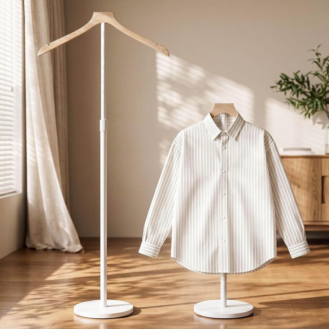 OLV Mannequin Torso, Adjustable Shirt Display Stand 30 to 41 Inches Height, Stable Dress Form Clothing Display Stand for Vendor, Portable Garment Rack for Cap and Gown, Solid Wood