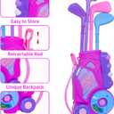 Nattork Toddler Golf Set for Boys Girls Aged 1 2 3 Years Old, Upgraded Kids Golf Cart with 4 Clubs & 12 Balls, Outdoor Indoor Sports Toy Birthday Gift, Rose