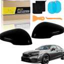 Mirror Cover Set with LED Turn Signal for Honda Civic 11th Gen 2022 2023 2024 2025,Glossy Black,Left Side Rearview Mirror Cap Trim (Glossy Black,With Light, Left&Right)
