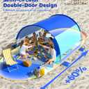Rhino Valley Beach Tent with Double Zippered Doors, Beach Tent Sun Shelter with UPF50+ UV Protection, Beach Canopy Portable Storage Bag for Beach Camping Fishing, for 5-6 People