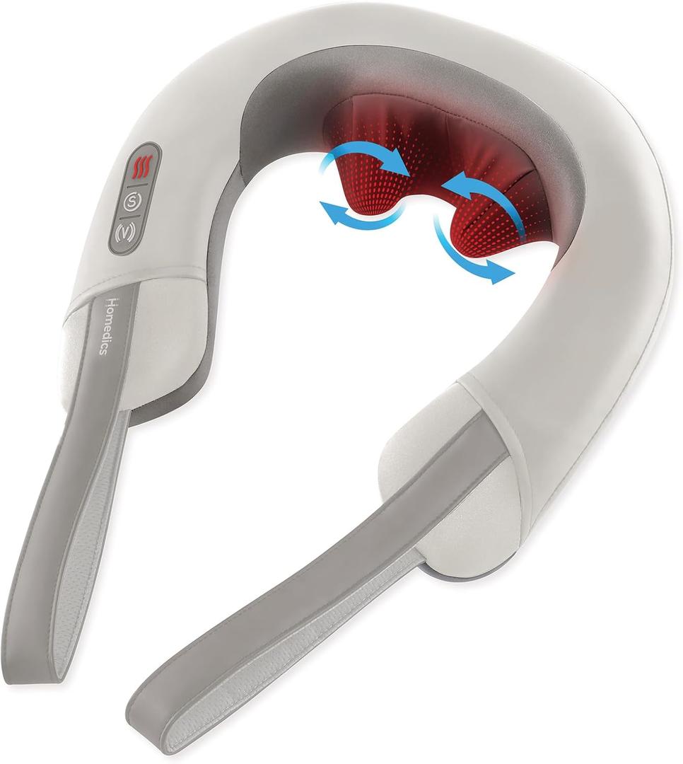HoMedics Neck Massager with Heat - Pro Therapy Elite Portable, Adjustable Shiatsu and Vibration Massage, Tan