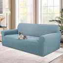 Stretch Couch Cover Washable Sofa Slipcover Furniture Protector with Non Skid Foam and Elastic Bottom for Kids, Dog(XL Large/Steel Blue)