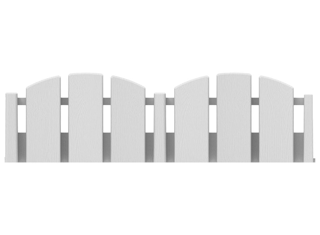 EasyFlex No-Dig Landscape Edging with Anchoring Spikes, 4.5 in. Tall Decorative Adirondack Wood-Look Fence Garden Border, 15 Foot Kit, White (3600WT-15C-6)