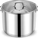 P&P CHEF 24 QT Stock Pot with Lid, Stainless Steel Large Cooking Pot, Soup Canning Stockpot for Stewing Simmering, Tri-ply Bottom for All Stoves, Heavy-Duty &Dishwasher Safe & Food-Grade