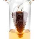 2 in 1 Olive Oil Vinegar Dispenser Cruet, Clear Glass Vinegar and Oil Bottles, Double Pourer Spout Oil Dispenser Bottle for Kitchen Cooking Container (8.1 Ounces)