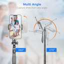 Selfie Stick Travel Tripod for Cell Phone with Remote Control and Phone Holder, Extendable Selfie Stick for iPhone, iPhone Tripod for Video Recording, 72 Inch, Black