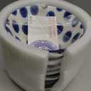 Ceramic Soup Bowls Set - 24 Oz Deep Cereal Bowl for Kitchen - 6 Inch Large Porcelain Dinner Bowl Eating Salad Pasta Dessert Oatmeal - Microwave Dishwasher Safe - Set of 6 - Vintage Blue