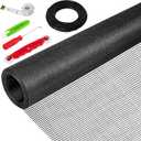 48"X236" Window Screen Replacement Kit, 6 in 1 Window Screen Door Repair Kit, Replacement Window Screens, Fiberglass Patio Screen Mesh for Porch Sliding Door, Rolling Tool Hook Spline Cutter Ruler