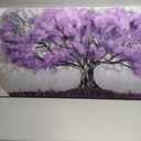 OuElegent Large Purple Tree Wall Art Tree of Life Picture Prints Grey Purple Wall Decor for Living Room Bedroom Home Office Wall Decor Framed Ready to Hang 24x48 Inch