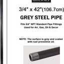 GeilSpace 3/4" x 42" Heavy Duty Pre-Cut Grey Metal Pipe, Industrial Steel Fits Standard 3/4 Inch Threaded Pipes and Fittings - Vintage DIY Industrial Shelving (3/4" 42", Grey)