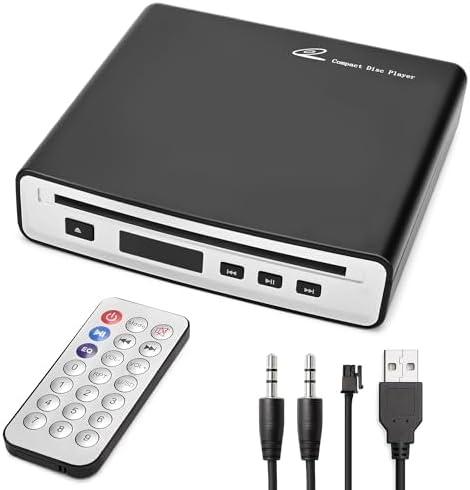 External Universal CD Player for Car - Portable CD Player with AUX Port Plugs into Car, Laptop, TV, Mac, Computer Plug & Play