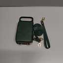 OCASE Compatible with iPhone Air Crossbody Wallet Case with Card Holder, PU Leather Zipper Handbag Phone Purse with RFID Blocking Kickstand Wrist Strap Lanyard 6.5 Inch, Blackish Green