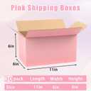 11x6x6 Pink Shipping Boxes, 30 Pack Mailing Boxes for Small Business, Corrugated Cardboard Boxes for Packaging, Shipping