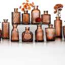 Mini Bud Vases Set of 12 As Wedding Centerpieces for Tables,Clear Bud Vases for Flowers,Small Flower Vases Suitable for Birthday Party,Anniversary,Wedding Reception,Baby Shower (Brown)