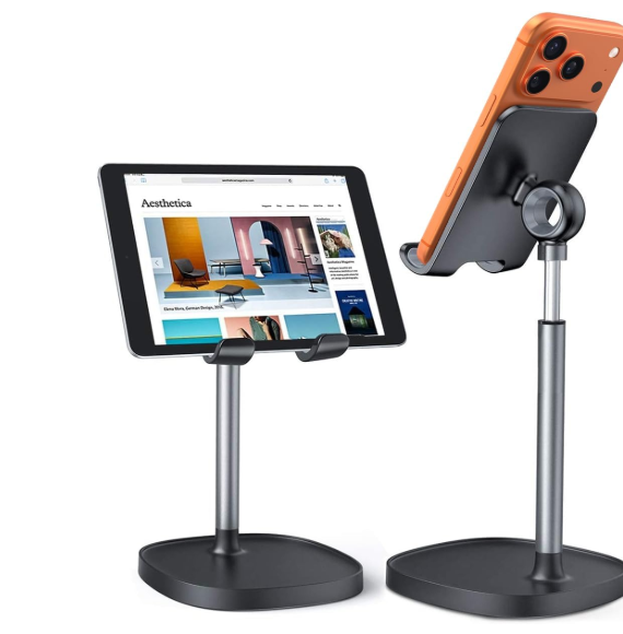 LISEN Cell Phone Stand Phone Holder for Desk Office Decor, Office Desk Accessories Women PC Gaming Essentials iPhone Stand Gadgets Men Gift for Father Fit OtterBox Case Switch iPad Air Tablet 410 in