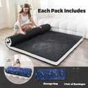 Zelladorra Japanese Floor Mattress, Quilted Futon Mattress with Anti-Slip Bottom, Foldable Floor Bed with Storage Bag and Straps, (Black, Queen)