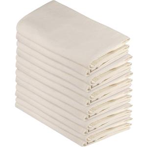 DG Collections 100% Cotton Flour Sack Towels  12 Pack, 27x27 Inches, Natural, Lint-Free, Pre-Washed, Hemmed Edges  Reusable Kitchen Towels for Cleaning, Embroidery, Printing & Crafts - Natural