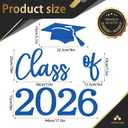 Mindsoft Blue Felt Class of 2026 Sticker Sign for Backdrop Graduation Decor for Party Congrats Grad Class of 2026 Event Letter Sign Graduation Party Balloon Arch Backdrop Decor Supplies