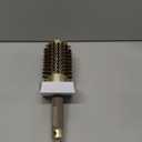 AIMIKE Round Hair Brush, Nano Thermal Ceramic & Ionic Tech, 2.1 Inch Barrel with Boar Bristles for Enhanced Texture, Golden, Hair Drying, Styling, Curling and Shine + 4 Free Clips