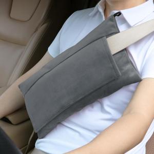 Super Soft Seatbelt Pillow, Seat Belt Pillow for Mastectomy Post-Surgery, Seat Belt Cushion for Heart Surgery Recovery, Hysterectomy Abdominal Incision Recovery Seatbelt (Dark Gray, Large)