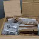 LAATOOREE Nightstands Set of 2, Small Side Table, Bedside Table with Fluted Door, Solid Wood Feet; Modern Mid-Century End Table for Bedroom, Small Space (Natural)