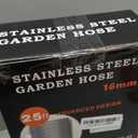 Metal Garden Hose 25 ft  304 Stainless Steel Water Hose with Nozzle Sprayer, Garden Hoses Flexible, Lightweight, No Kink, Heavy Duty for Outdoor (25 ft) (Silver)