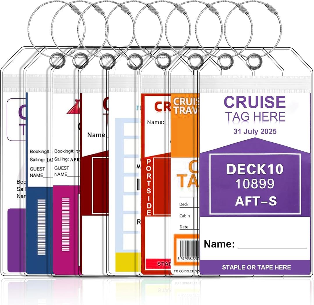 Cruise Luggage Tag Holder, Cruise Luggage Tag Holder can be Used for 2025Carnival, NCL, MSC Cruises, and Princess Ships Offer (18 PCS)