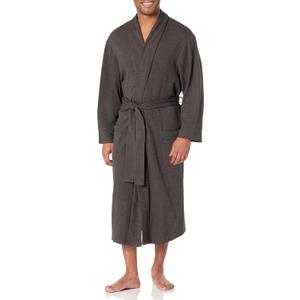 Amazon Essentials Men's Lightweight Waffle Bathrobe (X-Large-XX-Large, Charcoal Heather)