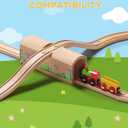 SainSmart Jr. Wooden Train Track Accessories Bridge Tunnel, Wooden Train Track Bridge Compatible with Thomas, Brio, Chuggington, Melissa and Doug, Made of Sturdy Hardwood for Long-Term Play