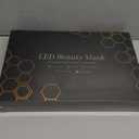 Yahi Red Light Photon Facial & Neck Mask with Remote Control, 7 Custom Modes with Infrared, Portable & Rechargeable with Timer for Home Use, 175 High-Density Light Beads, Black