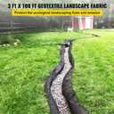 VEVOR Geotextile Landscape, 3ft x 100ft 8 oz, Non-Woven PP Drainage 350N Tensile Strength & 440 N Load Capacity, for Ground Cover, Garden Fabric, French Drains, Black