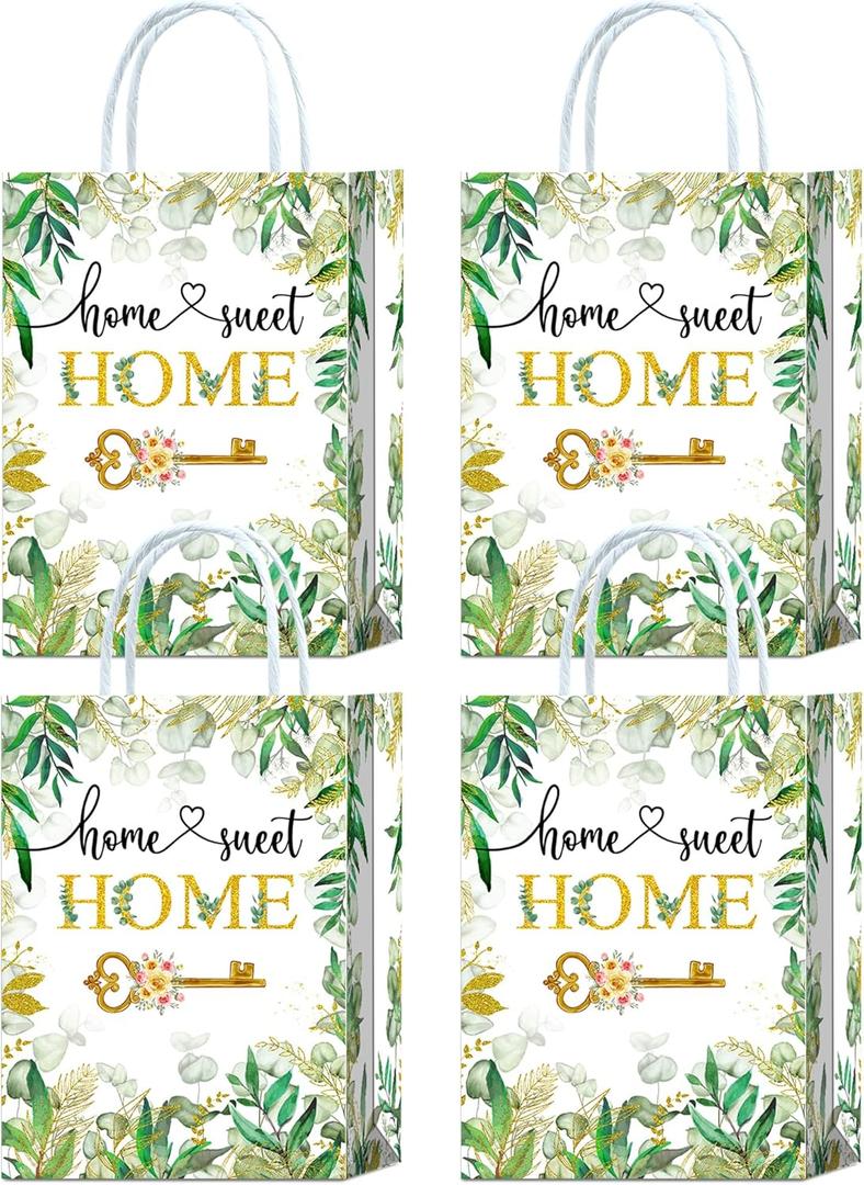 Tyndallrays 16 Pieces House Warming Goodie Bags for Housewarming Party Supplies,Home Sweet Home Party Favors Bags with Handles for Welcome Home New Home Wedding Party Decoration