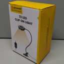 Glocusent Clip on Light, 72 LEDs Clip on Lamp with Amber Night Light, 3 Colors & 5 Brightness Bed Lamp, 30/60-Min Auto Off Timer, Perfect Eye Caring Reading Lamps for Bed/Headboard/Table/Desk (Black)