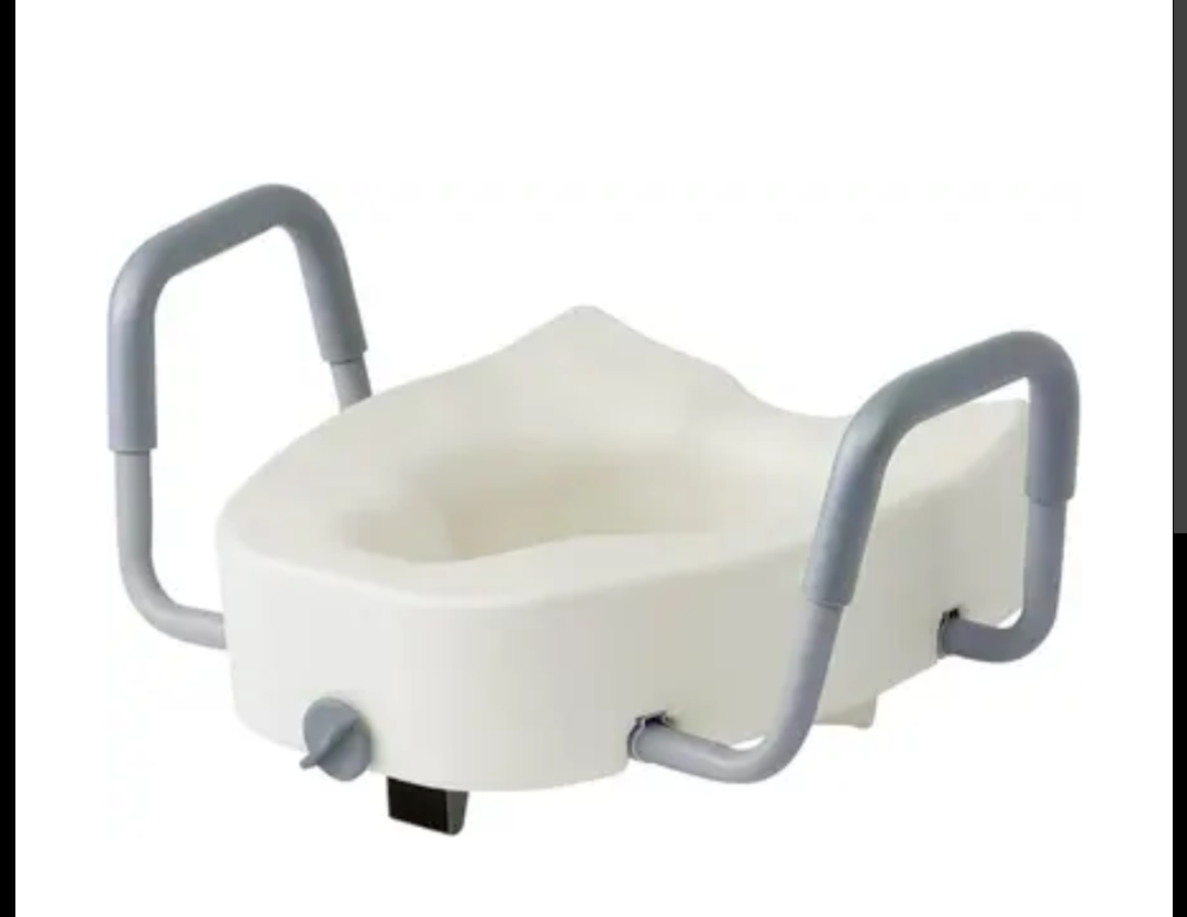 Medline Locking Raised Toilet Seat With Adjustable Comfort Handles 300lb