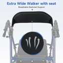 Lightweight Rollator Walker with Seat & Backrest - Foldable Mobility Aid for Seniors, 8" Large Airless Tires, Adjustable Height,Brake,Storage Bag,300 lbs Capacity,4 Wheel Rolling Walkers for Adults