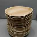 Chic Leaf Palm Leaf Plates 10 Inch Round, 50 Pack - Heavy Duty Compostable Disposable Dinner Plates - Natural Bamboo-Style Dinnerware for Weddings, Parties, and Catering