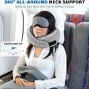 2 x Neck Pillow Airplane,100% Pure Memory FoamTravel Neck Pillow Travel Neck Support Ergonomic &Portable Design Best for Sleeping Plane Car Train Office Flight (Small Grey)
