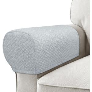 Roytub Stretch Couch Arm Covers, Breathable Armrest Cover for Sofas and Chairs Armrest Cover Keep Home Clean, Scratch-Resistant Sofa Arm Covers Protect and Decorate Your Sofa(Medium, Light Gray, 2PCS) (M - 17.5"(D)  6.3(W)  8.2(H))