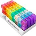 Pill Organizer Monthly - 31 Day Am/Pm Daily 32 Pill Cases for Each Day, Organizer Box for Vitamins, Medicine and Medication