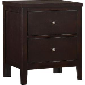Coaster Home Furnishings - Carlton - Wood - 2-Drawer Nightstand with Flat Drawer Fronts, Round Knobs and Tapered Legs - Bedroom - Cappuccino - 202092